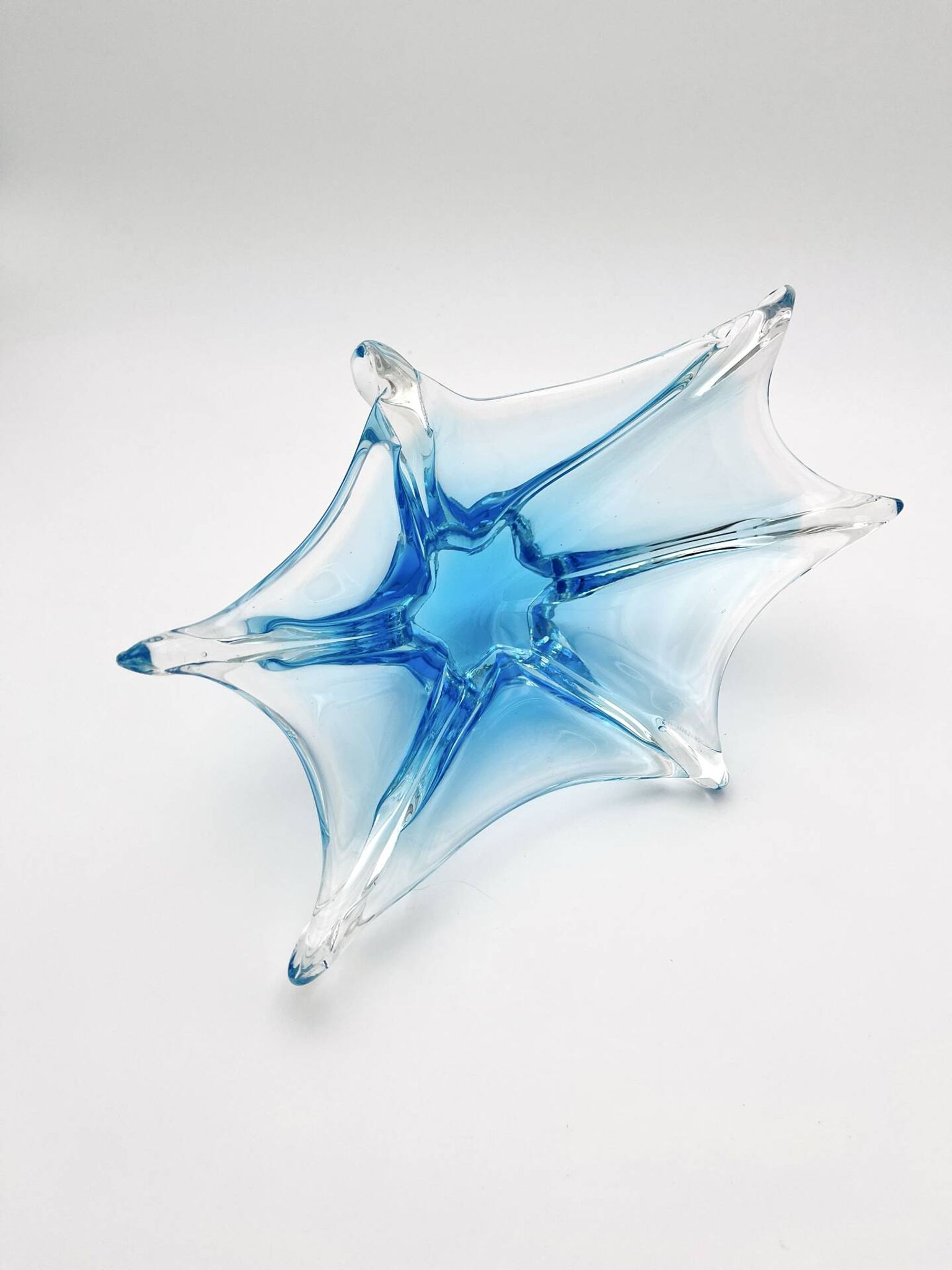 Murano Italy Deep Bowl - Organic Design Lagoon Blue