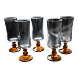 Verres à champagne pied ambré