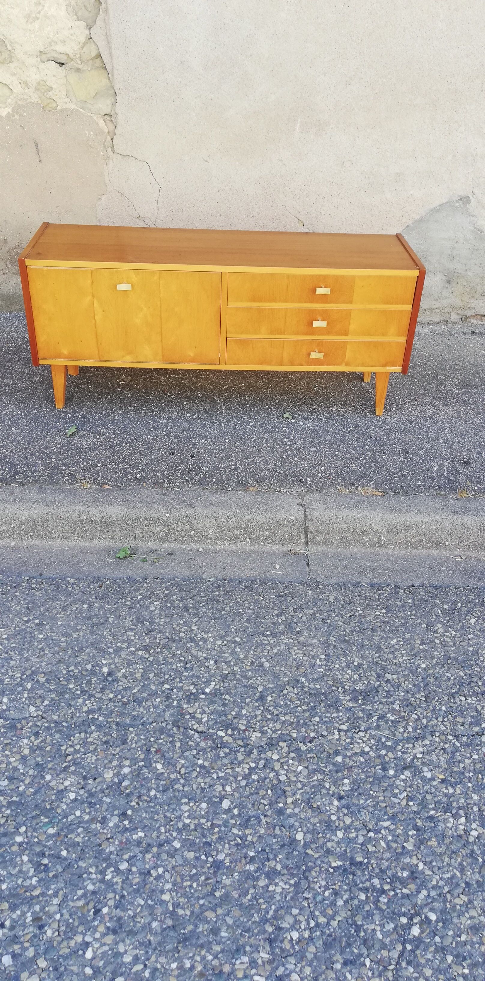 Vintage chest of drawers 3 drawers 1 flap