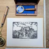 Loches, Indre-et-Loire, printed in 1933, vintage engraving.