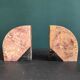 Pair of French vintage marble bookends, art Deco