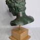 Bust of the Ephebus of Marathon in patinated plaster on base