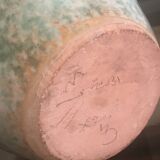 Antique turquoise terracotta vase