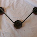 Porte manteau mural en métal noir et rouge vintage