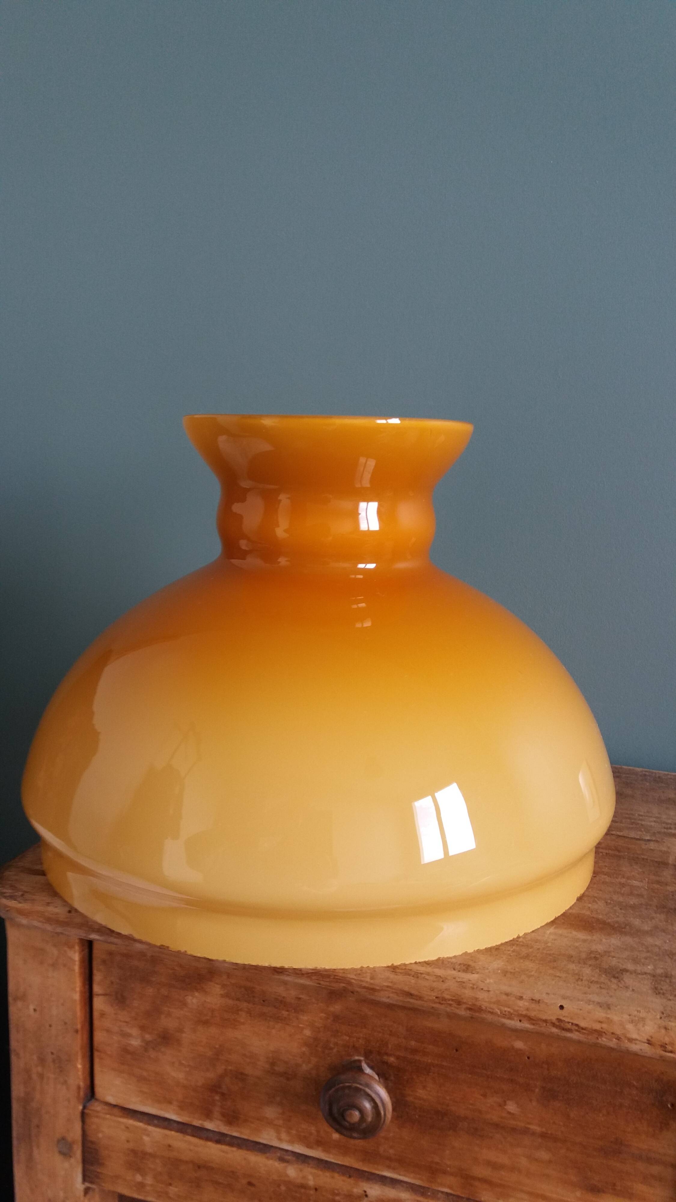 Caramel ochre opaline glass globe lampshade