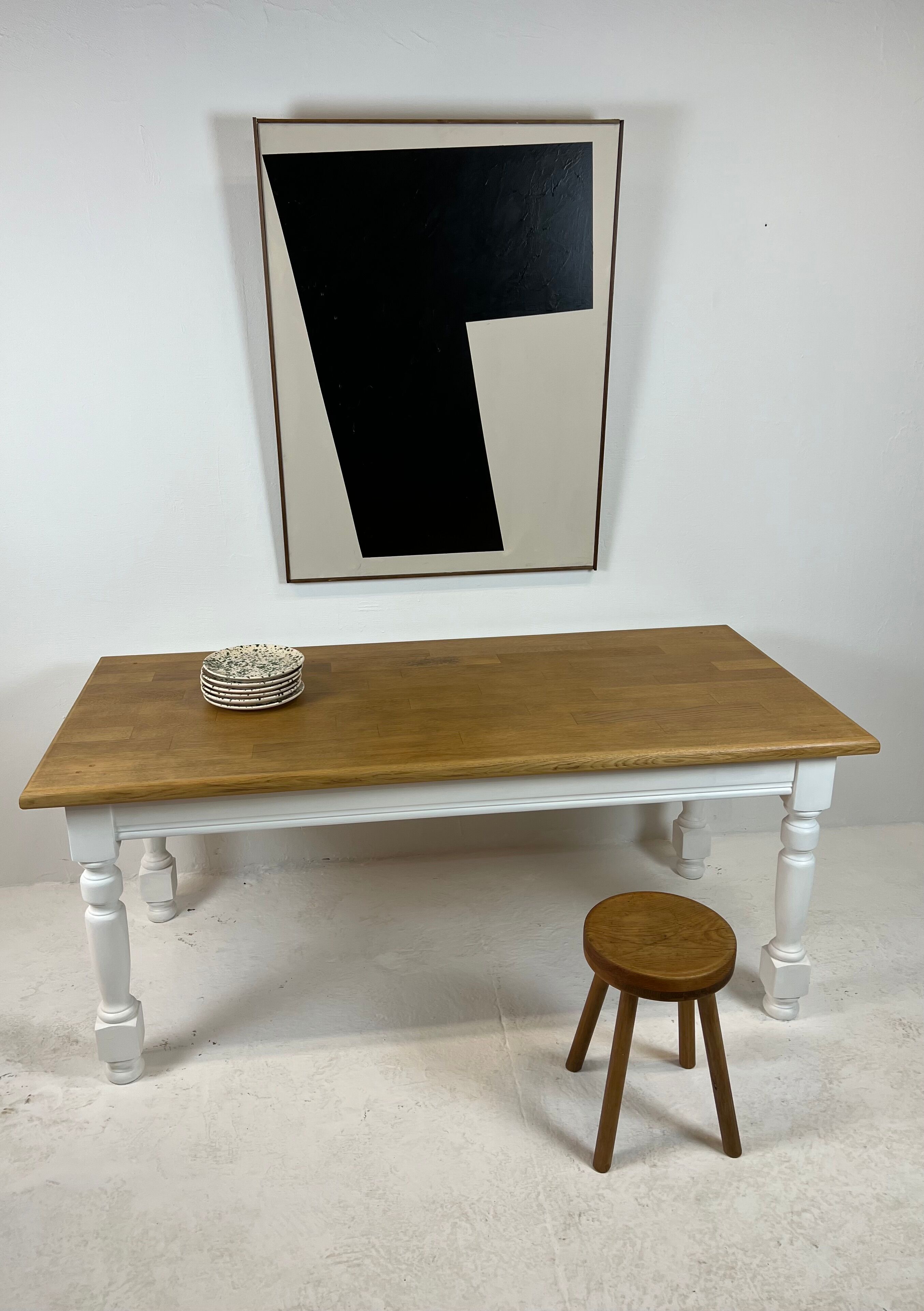 Ivory white base farmhouse table