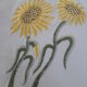 Cotton tablecloth ivory sunflower pattern
