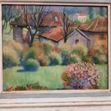 Oil on canvas landscape in the countryside