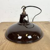 Industrial Brown Enamel Factory Pendant Lamp , 1960s