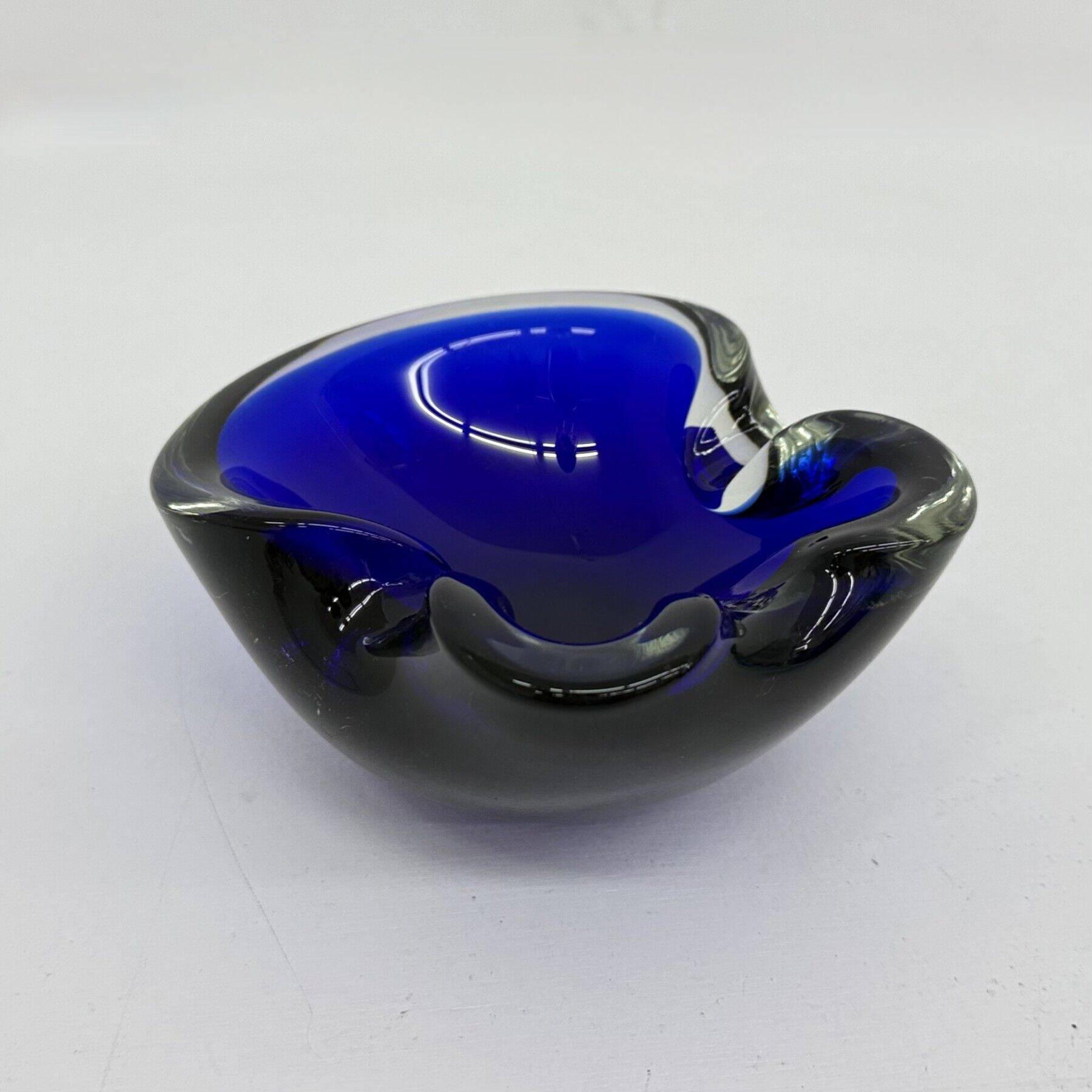 Mid-century design set of 6 blue Murano glass bowls, 1970s