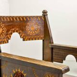Set of Middle East Design Carved Wooden Moorish Decorated Side Chairs 1950s