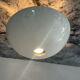 Vintage mushroom ceiling light in white lacquered metal.