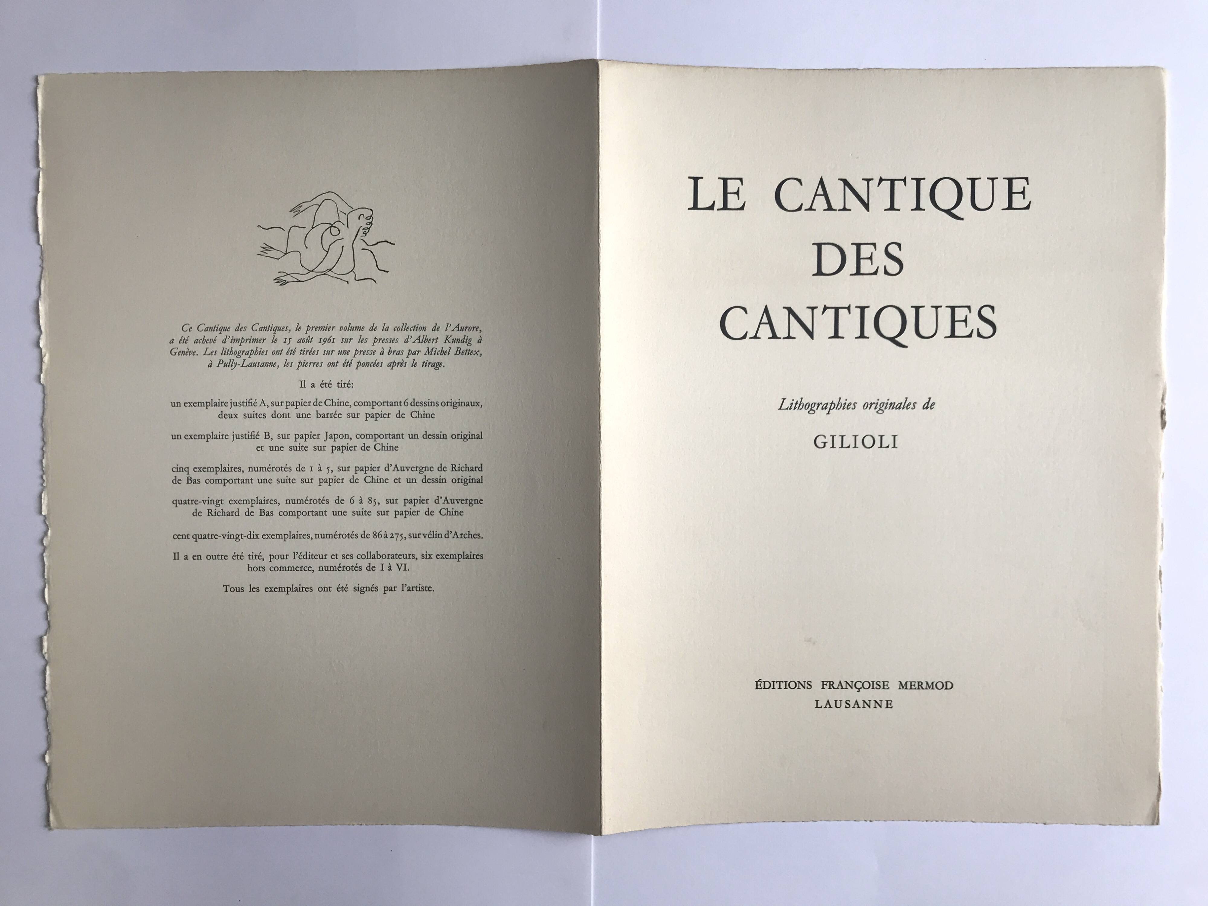 Emile gilioli, song of songs ii, 1961. original lithograph