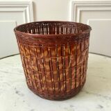 Wicker and bamboo pot cover 70s
