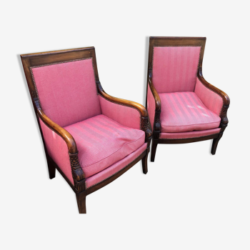 Pair of empire style armchairs