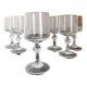 6 diamond-stemmed crystal glasses