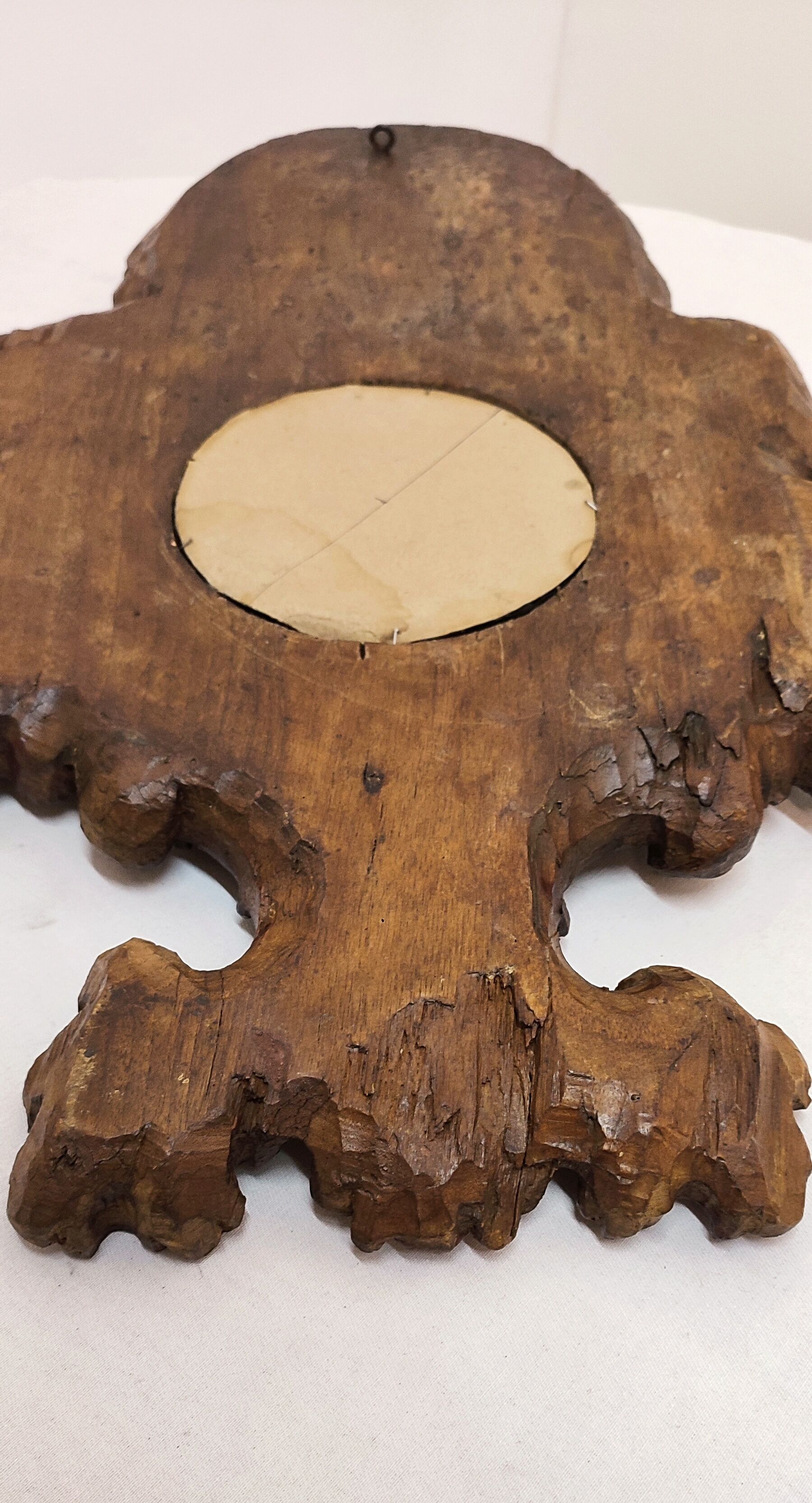 Miroir en bois sculpté Espagne années 1940 44x65cm