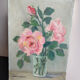 Oil on canvas bouquet of roses