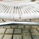 Armchair chaise longue adjustable deckchair with footrest spaghetti scoubidou