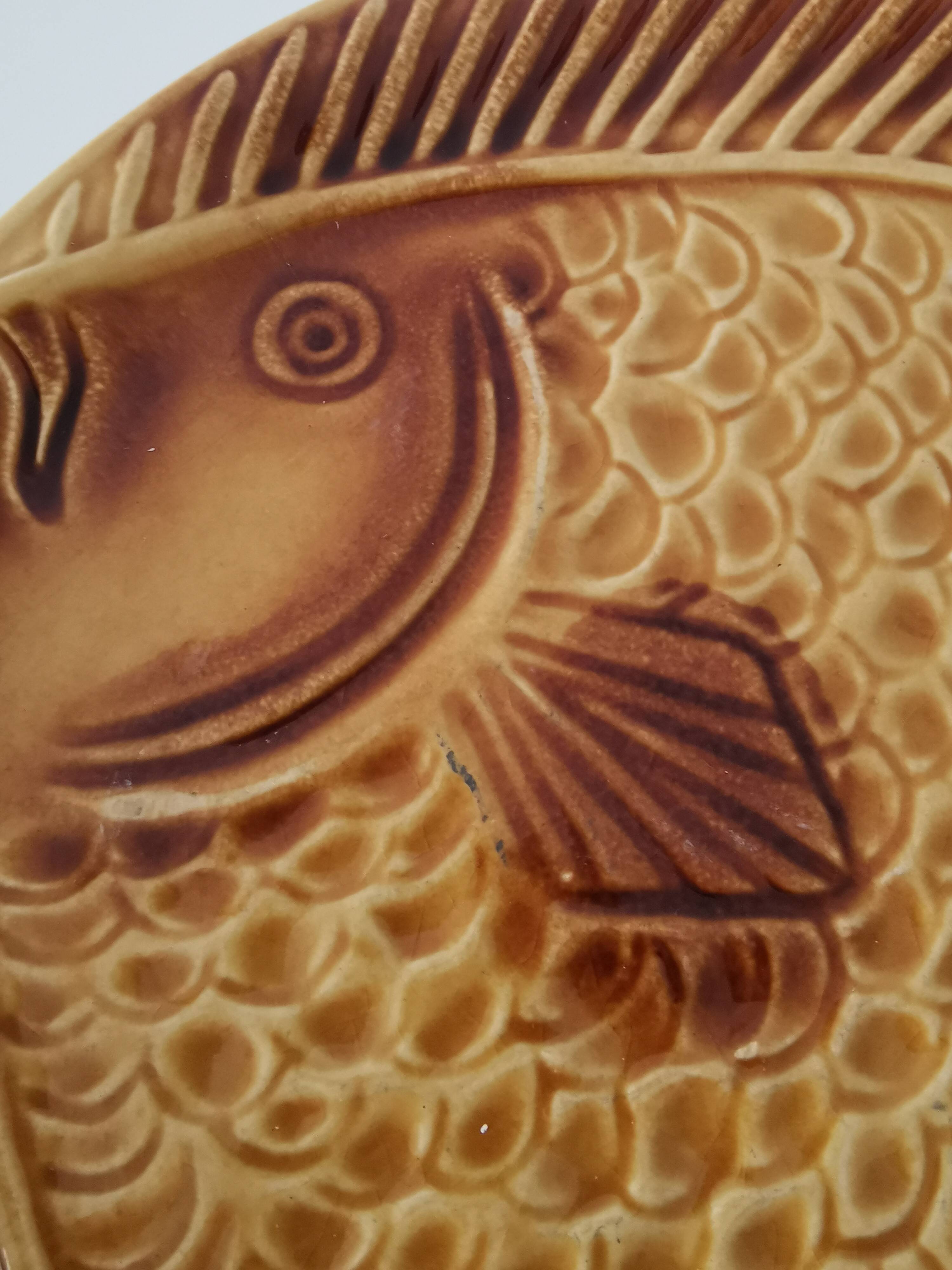 Set of 6 Vintage Fish Plates Set: 1970s KIL Yugoslavia Retro Serving Dishes