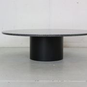 Mid-century  granite stone round coffee table, 1970's italy