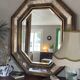 Vintage octagonal gold mirror – Belgium, 1960s/1970s