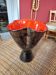 Vintage black and red vase - 4 lobes