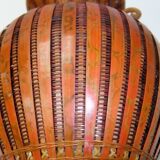 Antique Shanghai vase woven rattan bamboo ceramic People's Republic of China