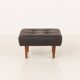 Mid century large ottoman in black leather, 1970s