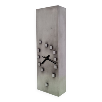 Vintage aluminum table clock from the 70s