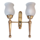 Neoclassical Torch two-arm wall lamp in solid brass, circa 1940