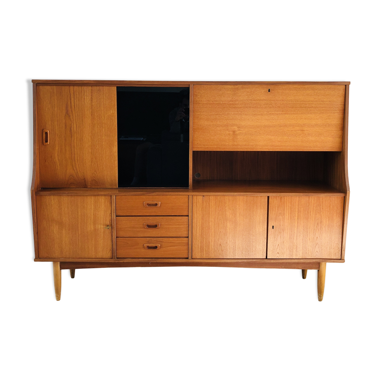 Scandinavian high teak enfilade 1960