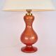 Lampe de table en verre Murano rouge et or, milieu du siècle