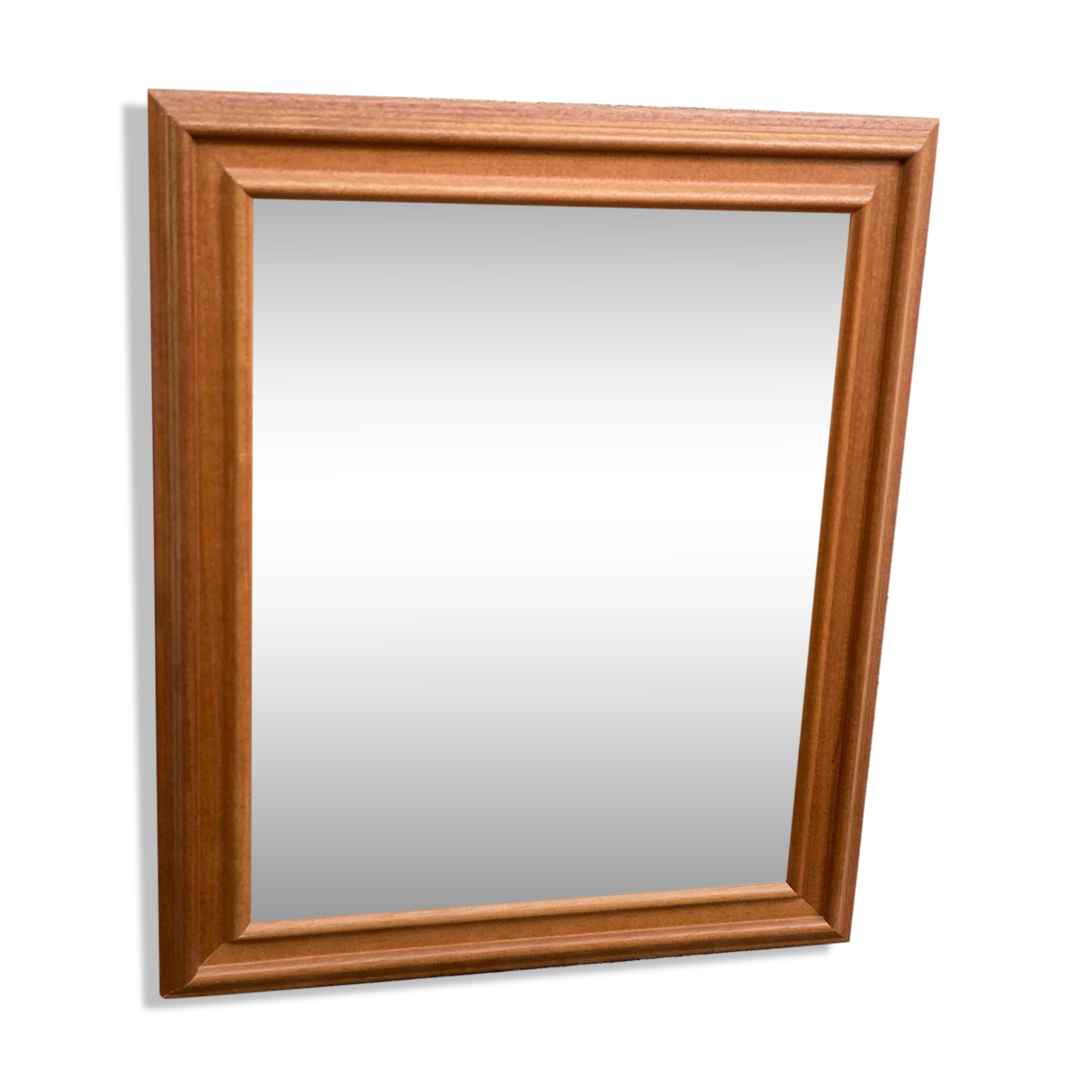Vintage Scandinavian rectangular mirror in solid wood 61x51cm