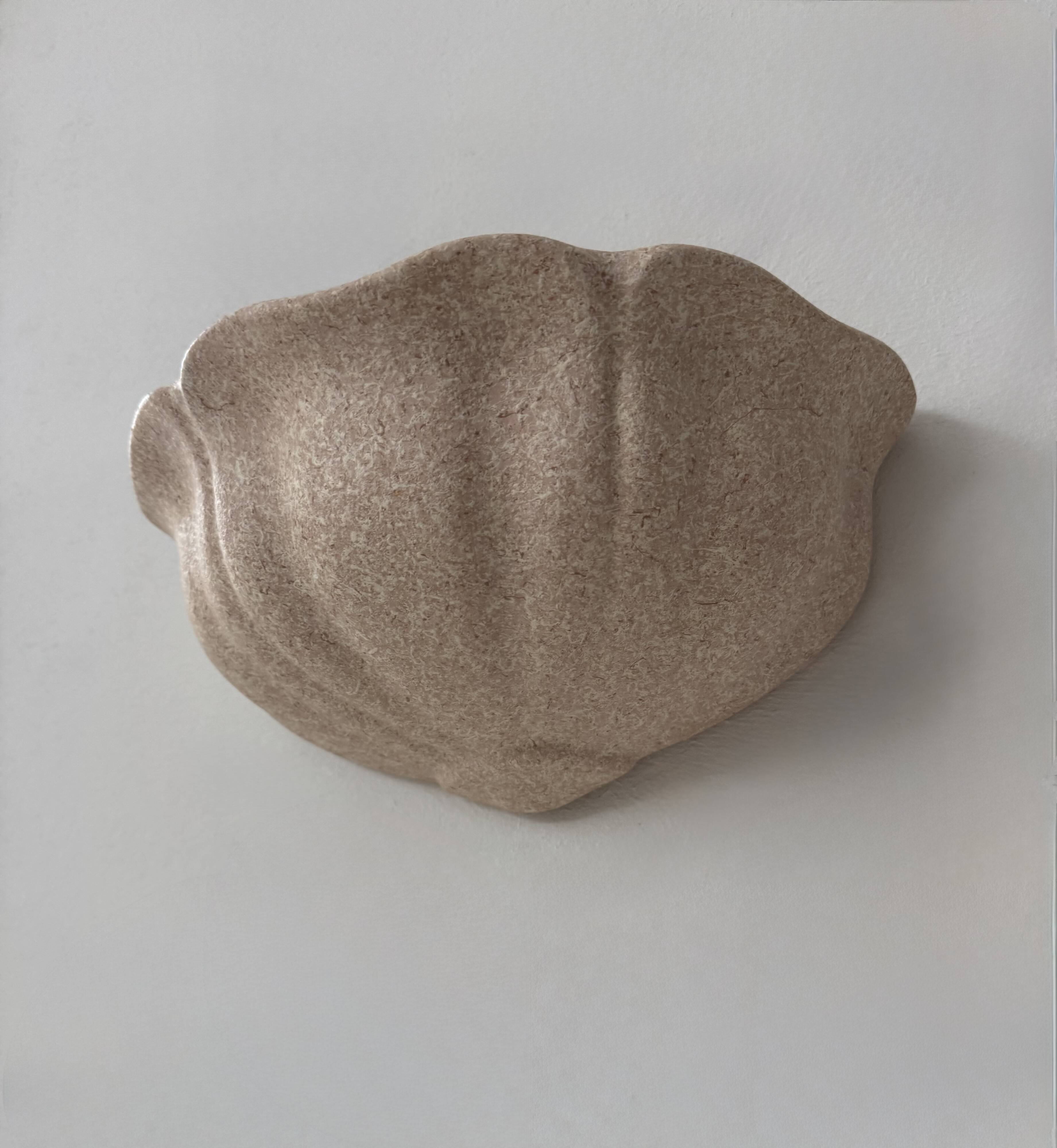 Pair of vintage wall sconces, speckled pink plaster, France, 1970