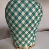 mannequin head milliner's hat gingham canvas 1960