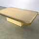 Vintage travertine and brass coffee table, 1970s