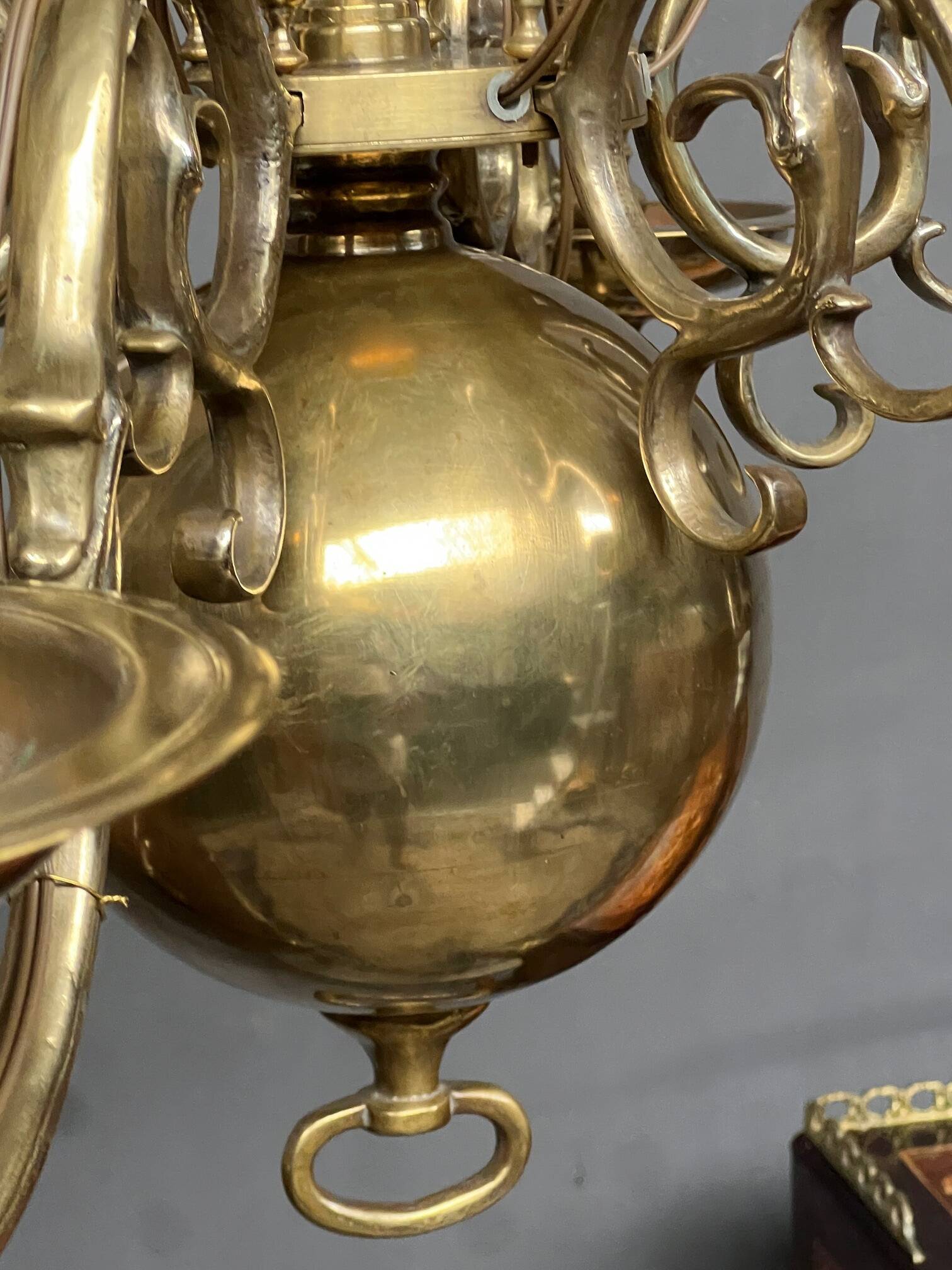 Chandelier from an old castle in solid bronze.