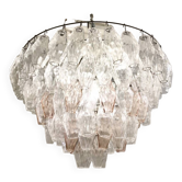 Mid-Century Murano Glass Chandelier "Polyhedr" by Carlo Scarpa, Italy, 1950s