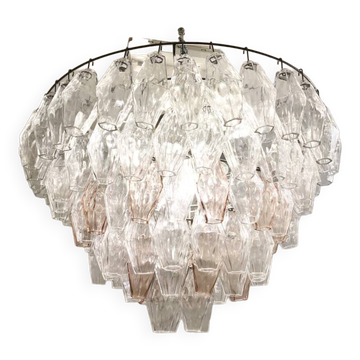 Mid-Century Murano Glass Chandelier "Polyhedr" by Carlo Scarpa, Italy, 1950s