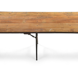 Teak and metal folding table