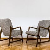 Paire de fauteuils vintage restaurés, tissu par Kvadrat, 1960