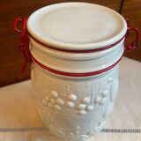 White glass jar