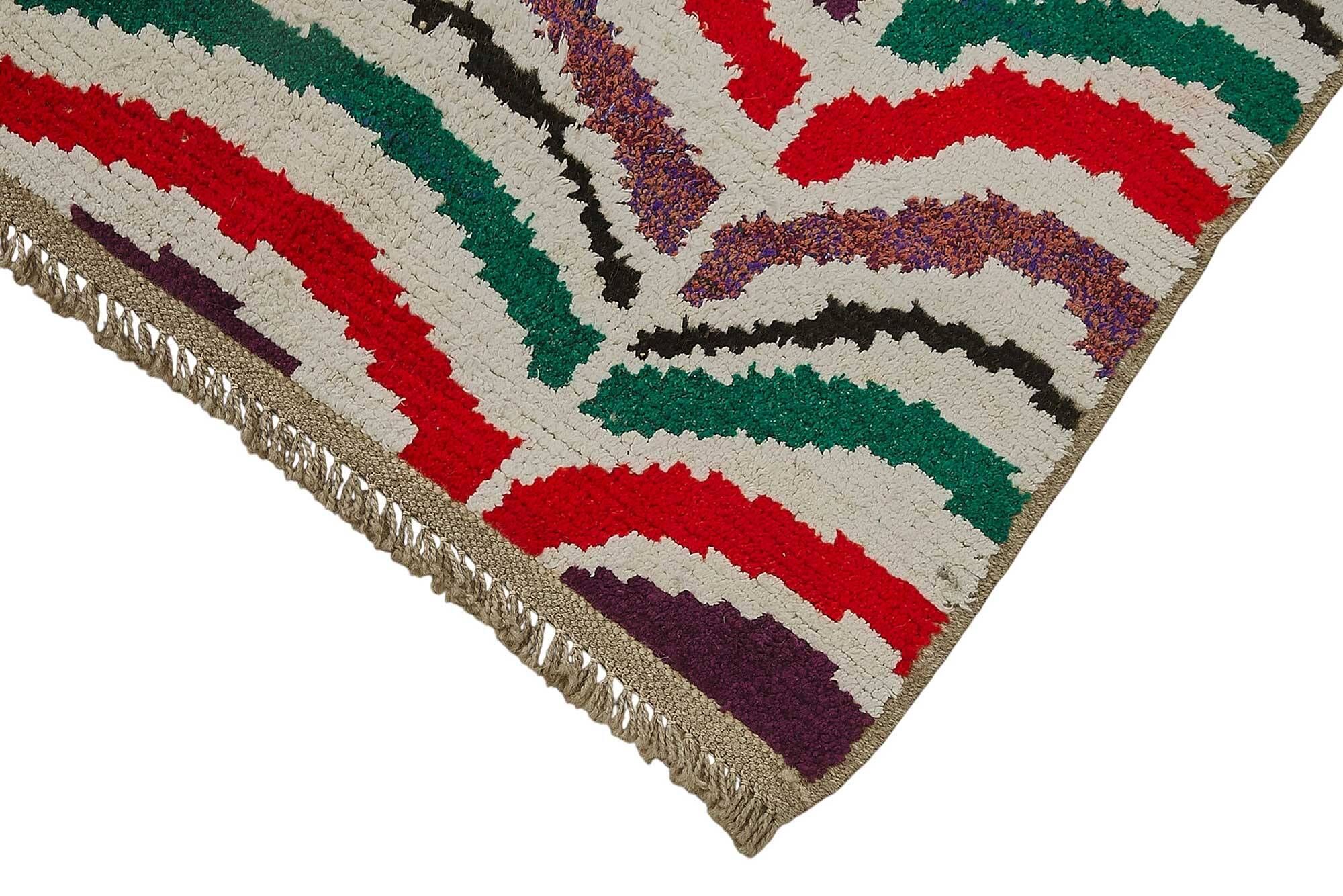Handwoven Turkish Recycled Boho Rug 86 cm x 293 cm