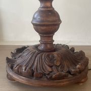 Antique carved wooden lamp 67cm