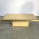 Vintage travertine and brass coffee table, 1970s