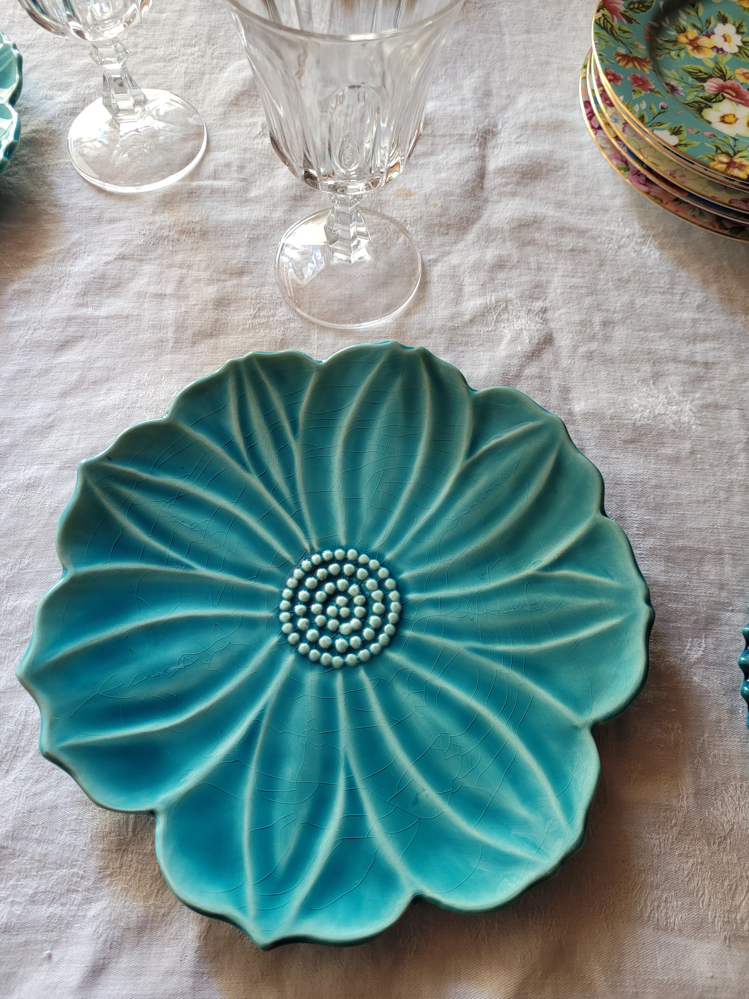 6 assiettes barbotine vintage Vallauris
