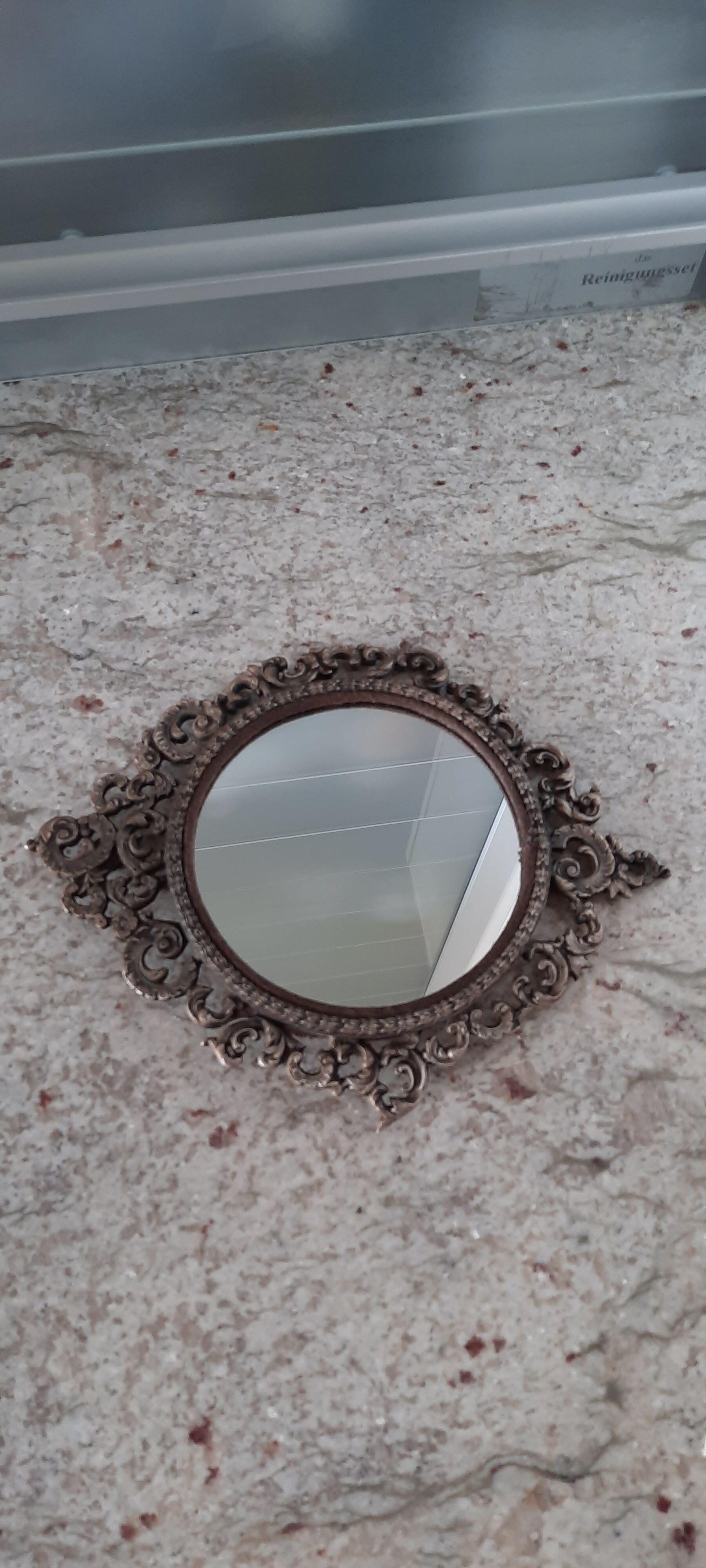 Vintage metal wall mirror 11x22cm
