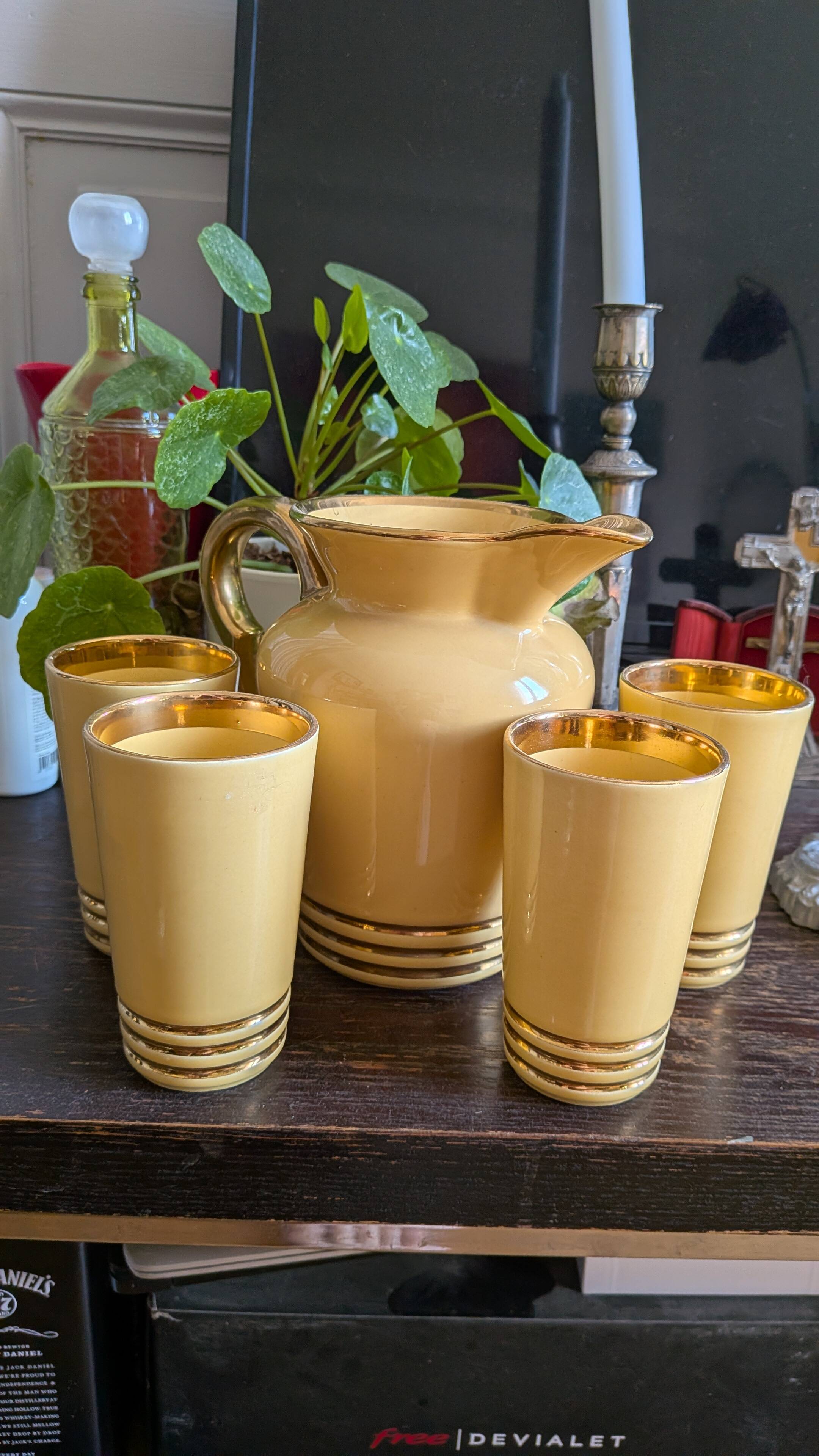 Set verres et carafe Art déco