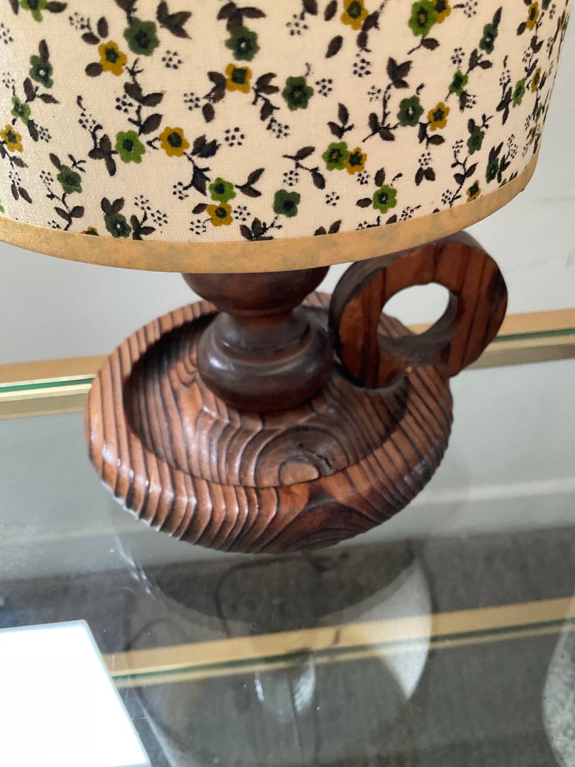 Pair of Scandinavian wooden lamps from the 60s